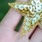 5 X-Small 1.25" Gold Sequin Beaded Star Iron On Patch for Clothes Crafts Hats Decoration
